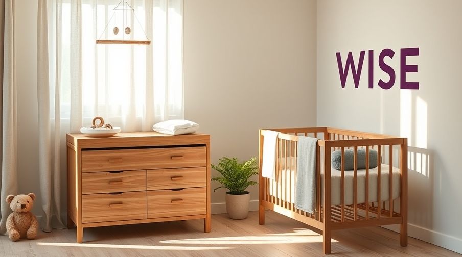 A calm nursery setup with sustainable eco baby products