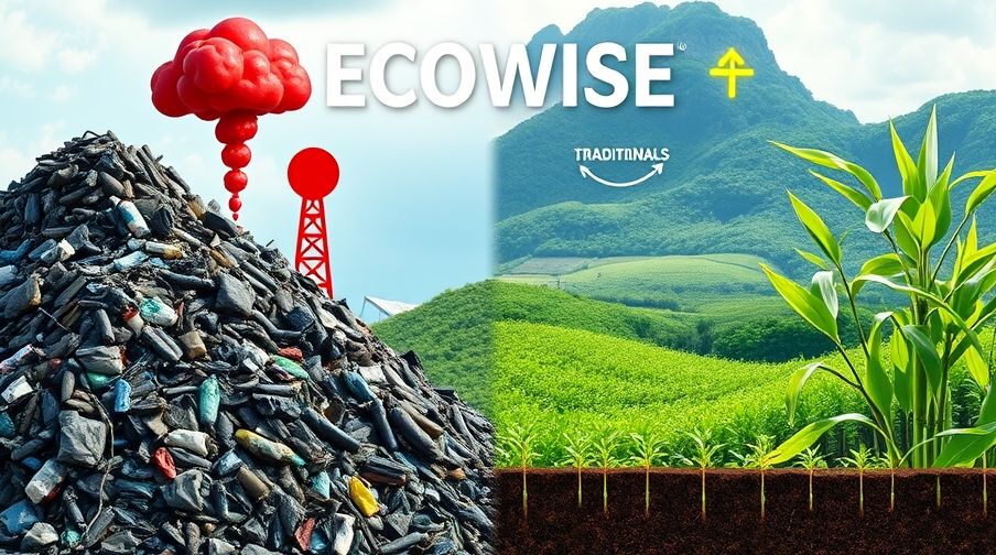A detailed infographic showing the environmental benefits of using biodegradable diapers.