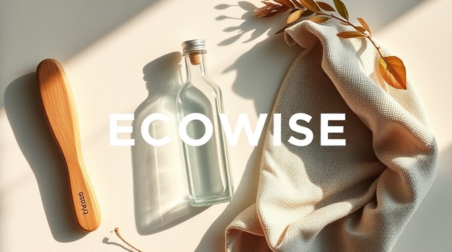 A collection of items from eco product reviews, including wooden brushes and reusable containers.