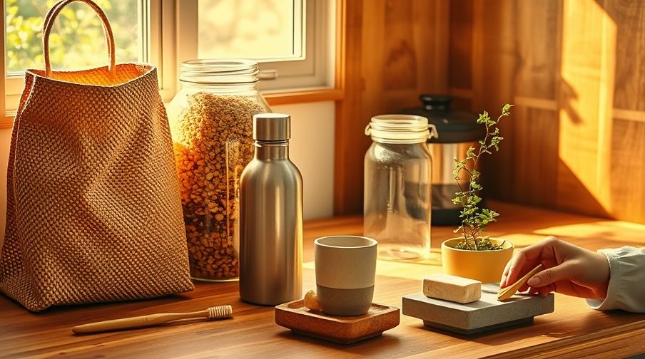 How to Reduce Plastic at Home with sustainable kitchen items.