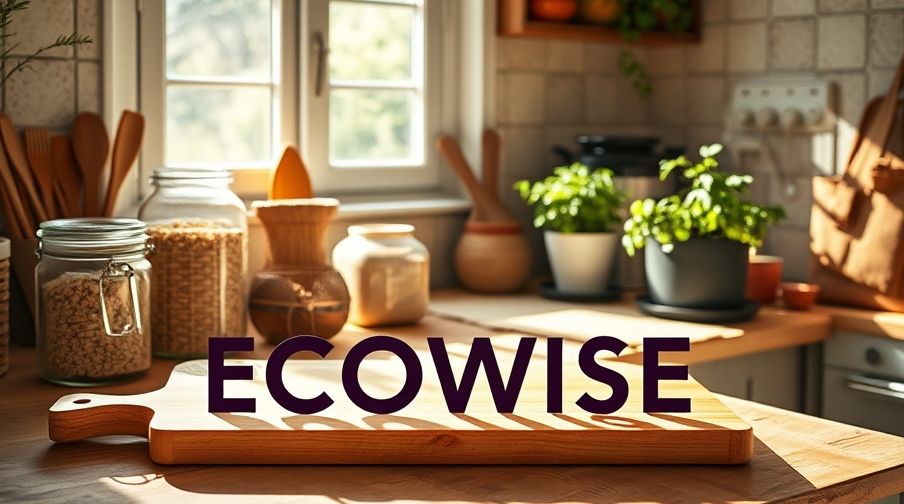 A rustic kitchen counter showing how to start zero waste living with mindful consumption.