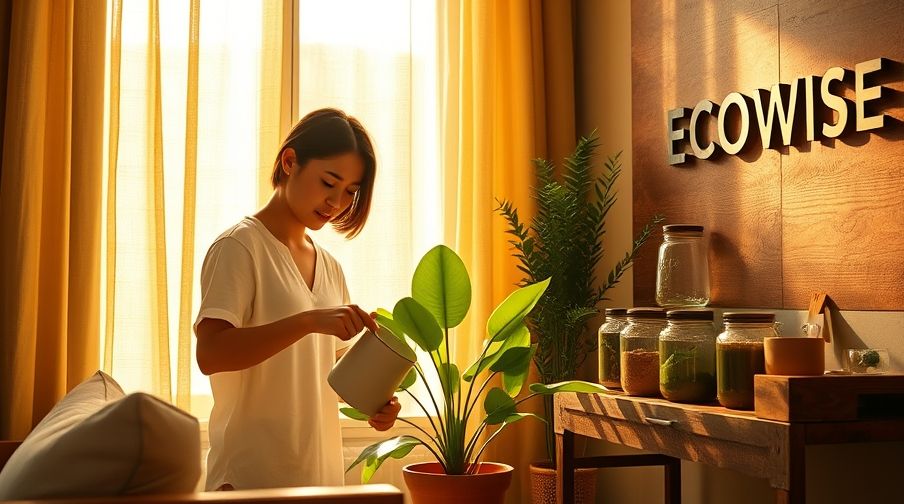 A person engaged in an activity representing sustainable living tips.
